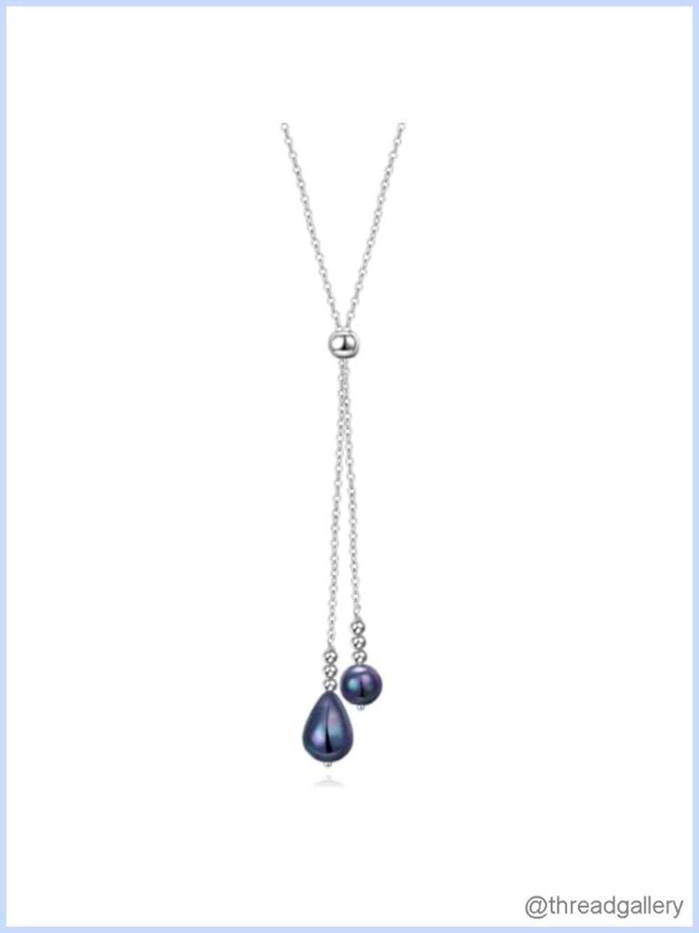 Sterling Silver Long Lariat Y Necklace Adjustable Chain Drop Gift